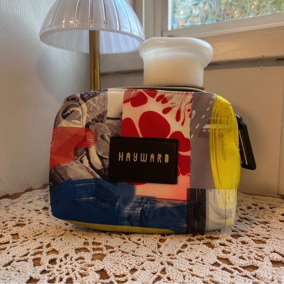 Hayward Designer Colorful Chic Printed Canvas Cosmetic Bag Clutch Pouch - Picture 1 of 4
